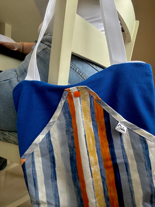 Tote Bag: Blue & Stripes