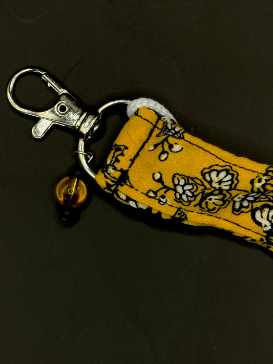 key Strap: Yellow Floral